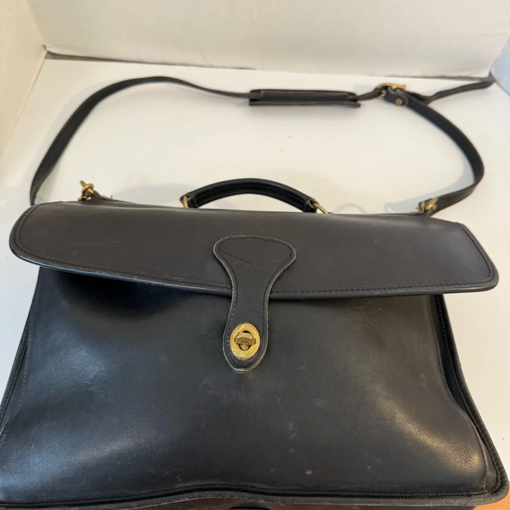 Classic Black Leather Laptop Satchel - Women's Laptop Bag